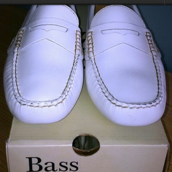 Bass SIMONE Driving Moccasins WHITE 8.5M - Picture 2 of 6
